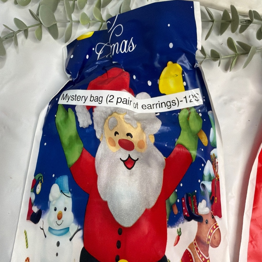 Santa Mystery Bag with Earrings 2pairs 12$